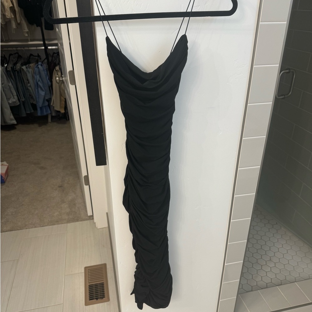 OH POLLY size XS bodycon cross back midi dress NWT